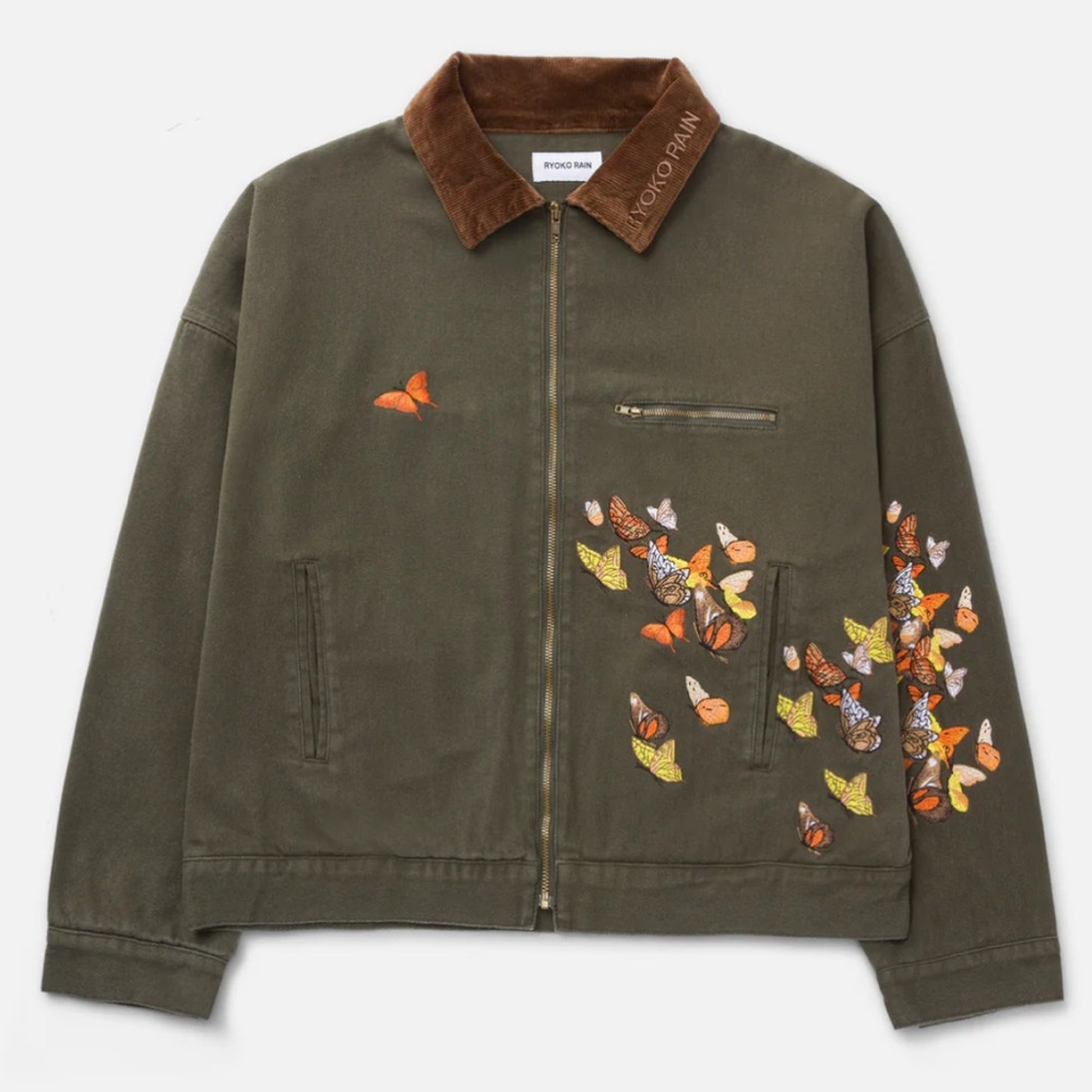 Ryoko Rain Green Butterfly Work Jacket